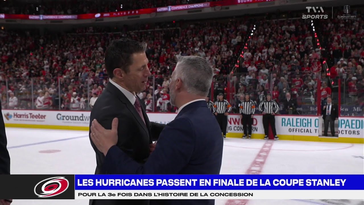 La poignée de main traditionnelle entre les Canadiens et les Hurricanes