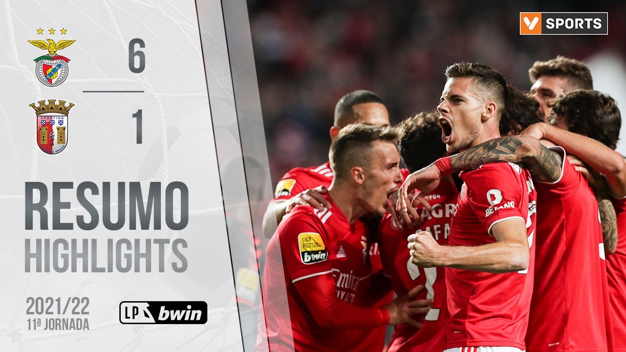 Benfica Domina com 6-1 sobre SC Braga ⚽