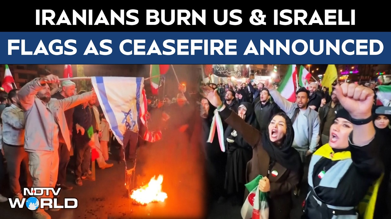 Iran Celebrates Ceasefire with Flag Burnings 🇮🇷