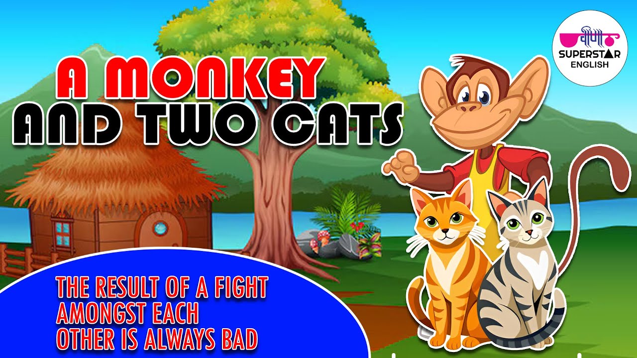 Monkey and Two Cats | English Moral Stories For Kids | Cartoon Stories for Kids