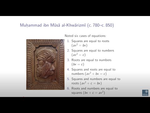 History of Mathematics - Classical algebra: equation solving 1800 BC - AD 1800. 3rd Year Lecture