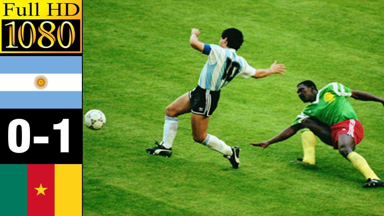 Argentina 0-1 Cameroon world cup 1990 | Full highlight | 1080p HD - Maradona