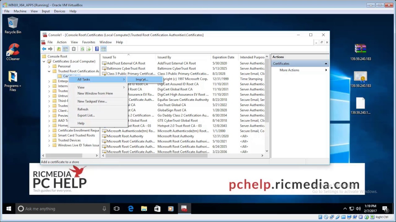 Install X.509 SSL Certificates for SSTP VPN