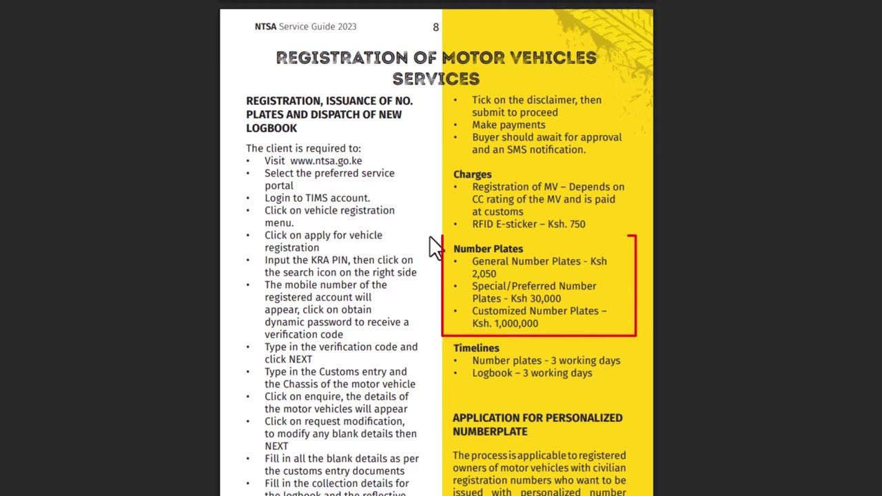 Apply for Motor Vehicle Registration in Kenya π