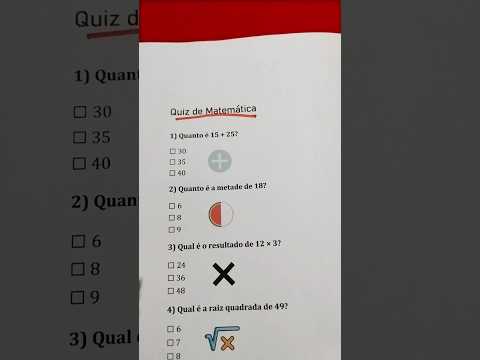 Perguntas e Respostas de Matemática! Quiz de Matemática #matemática #quiz