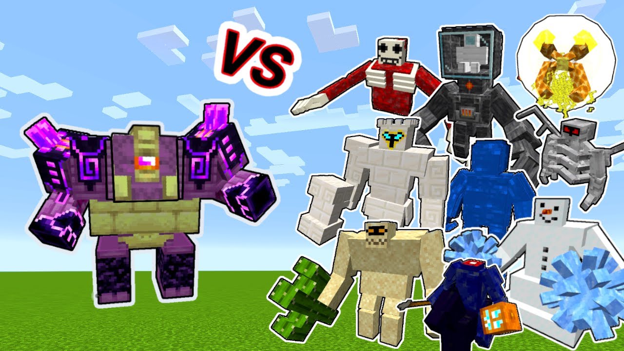 Ender Guardian vs. Various Bosses in Minecraft