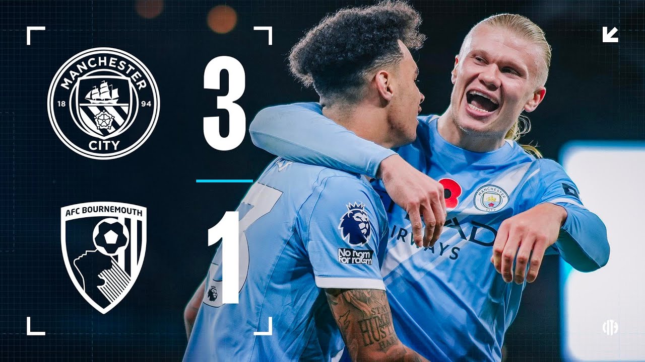 Man City Secures Thrilling 3-1 Win Over Bournemouth to Move Second in Premier League ⚽