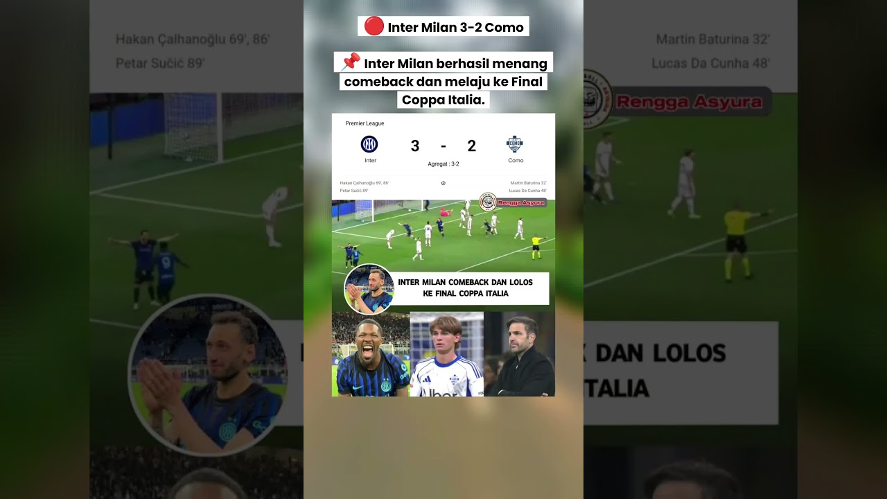 Inter Milan 3-2 Como  #beritabola #football #highlights #skorbola #boladunia