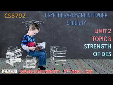 CS8792 - CRYPTOGRAPHY AND NETWORK SECURITY - UNIT 1 - TOPIC 8 - STRENGTH OF DES IN TAMIL BY ABISHA