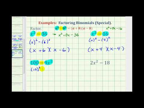 Ex: Factor a Difference of Squares