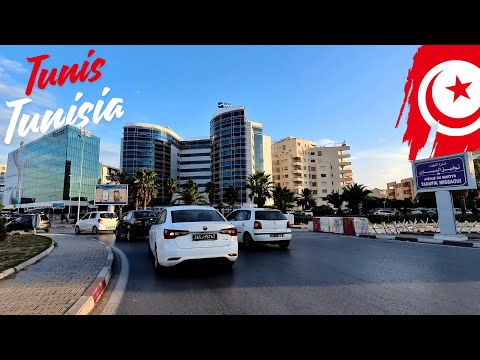 🚗 Driving from Lac 2 to Ezzahra, Tunisia 🇹🇳 | Evening City Drive via Rades Bridge