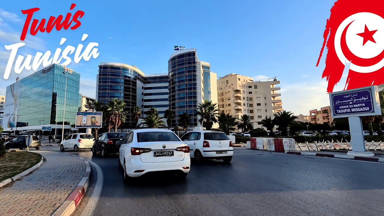 Scenic Evening Drive from Lac 2 to Ezzahra, Tunisia 🇹🇳 via Rades Bridge