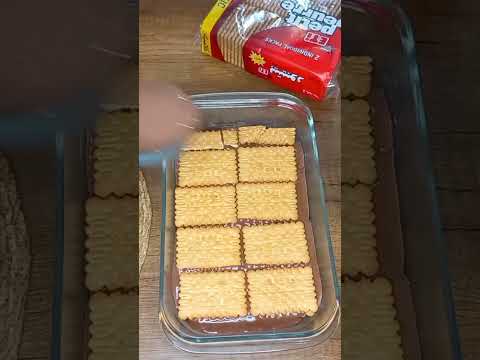 حلى طبقات الكاسترد و البسكويت لذيذ #shorts