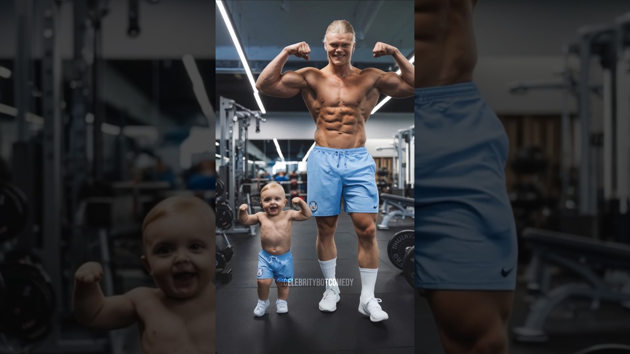 Haaland and his Baby in the GYM 💪 #haaland #funny #shorts #fyp