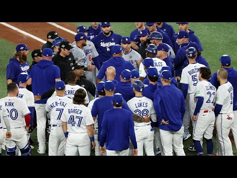 Benches clear in 2025 World Series Game 7 (Dodgers vs. Blue Jays)