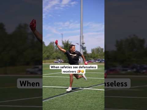 When safeties see defenseless receivers‼️🤣 #nfl #footballshorts #americanfootball