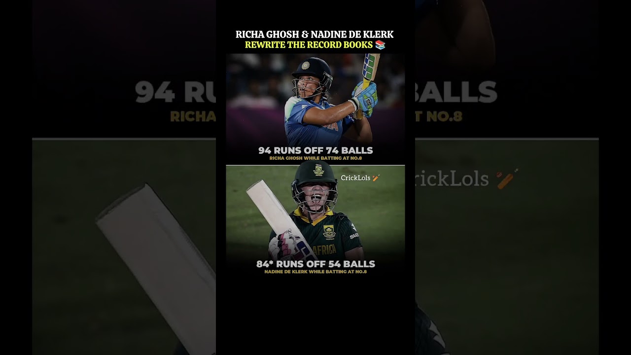Historic Milestone: Richa Ghosh & Nadine de Klerk Make Cricket History with Record-Breaking Partnership ๐