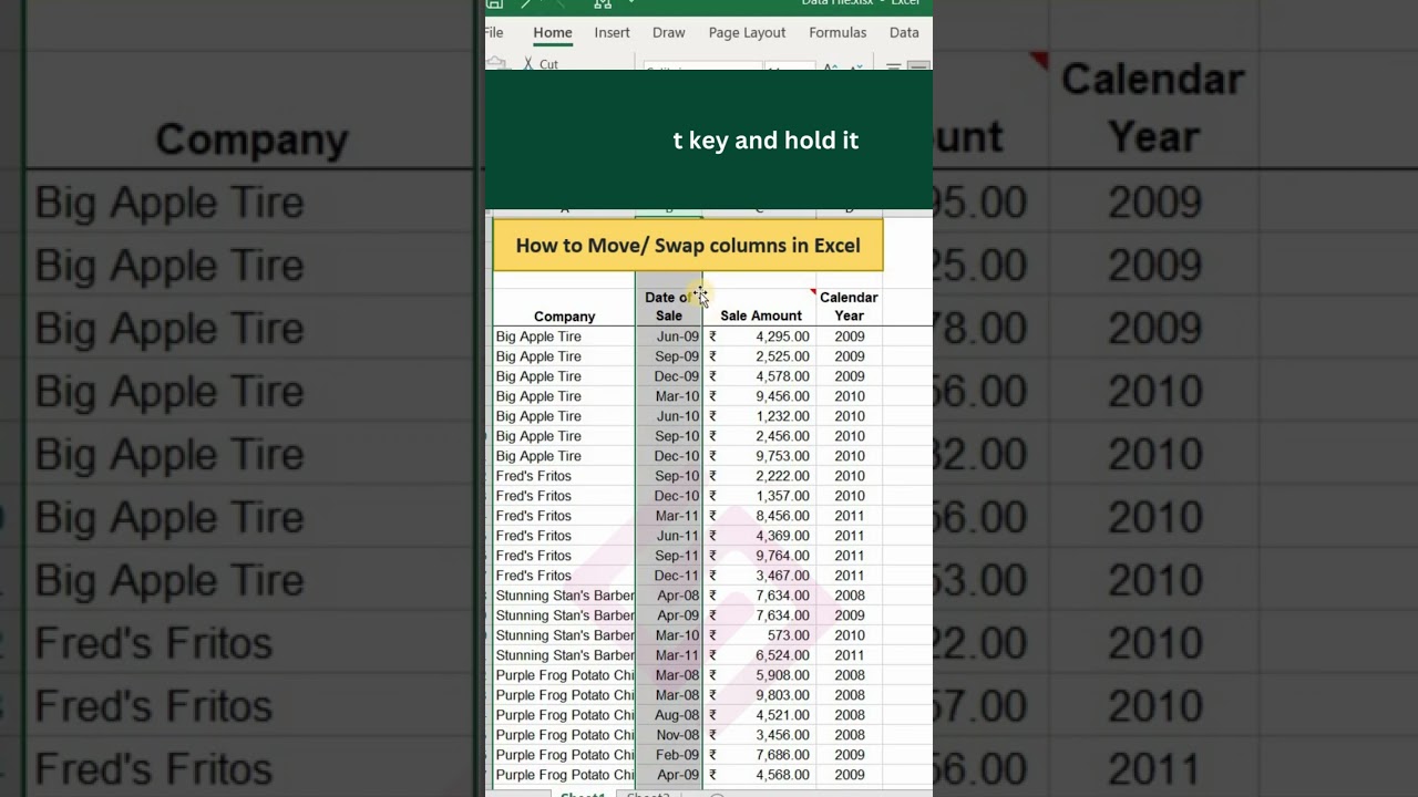 Excel: How to Move or Swap Columns Easily