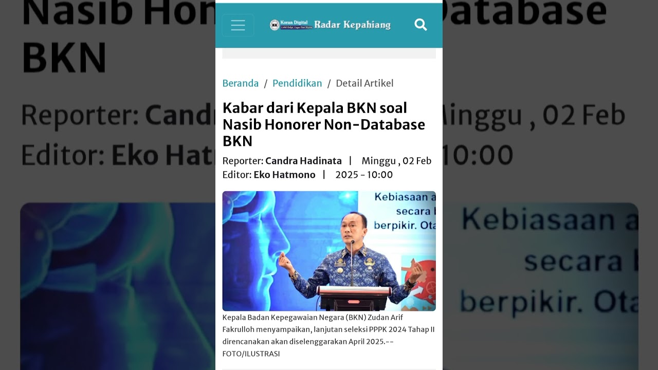 Kabar dari Kepala BKN soal Nasib Honorer Non-Database BKN #seleksipppk #honorer