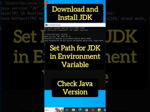 Download and Install JDK | Set Path for JDK in Environment Variables | Check Java Version in CMD