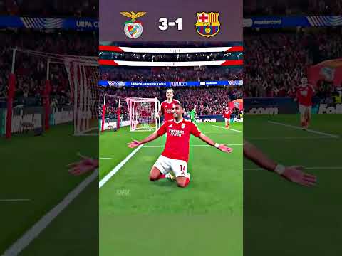 Исторический матч между «Бенфикой» и «Барселоной» #football
