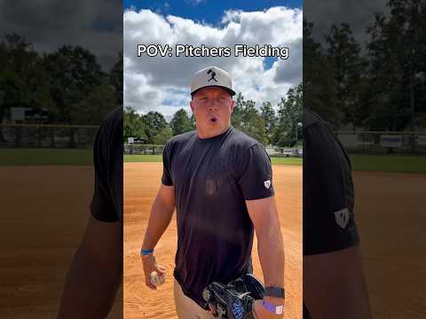 POV: Pitchers Fielding 🤣 #baseball #comedy #funny #viral #pitcher #mlb #pitching #sports