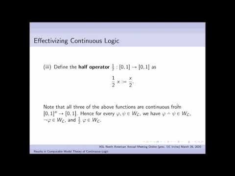 Results in Computable Model Theory of Continuous Logic - Caleb Camrud