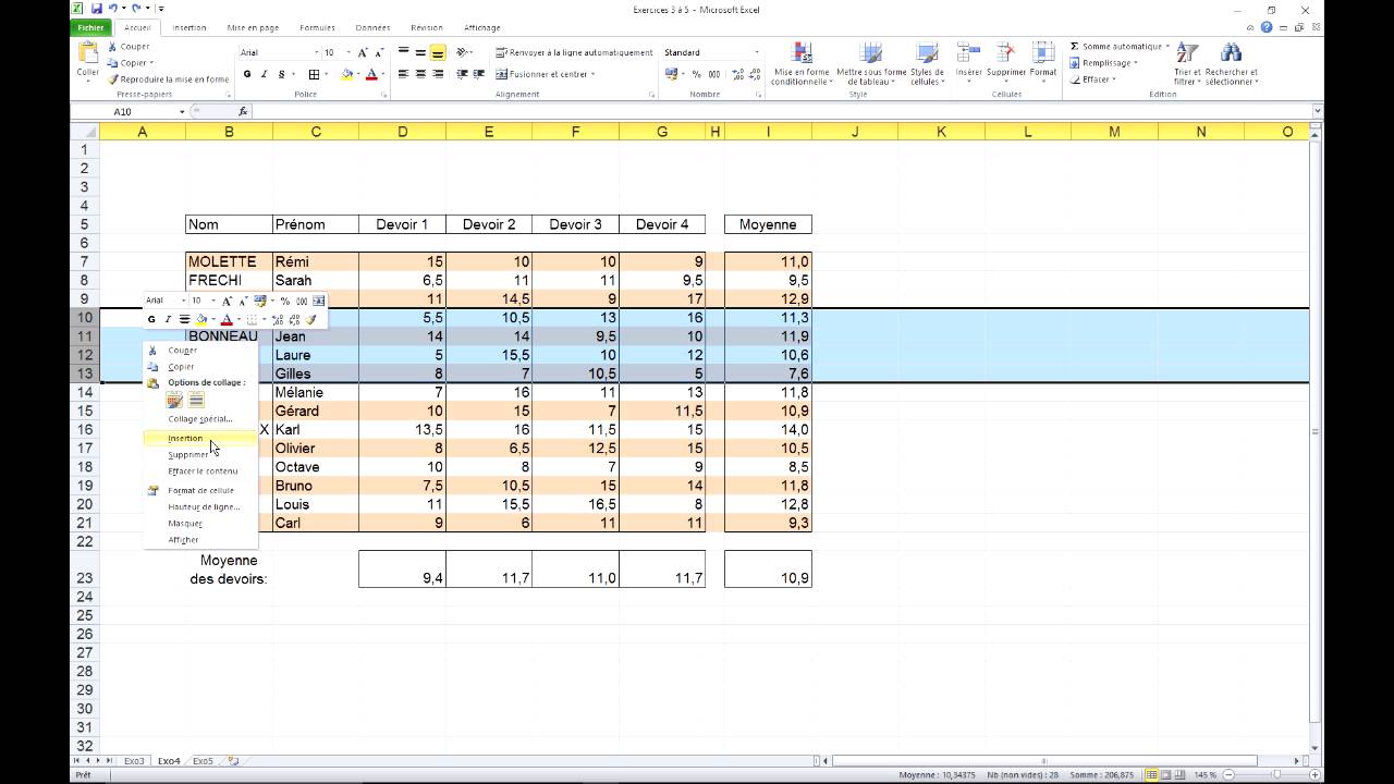 Excel 2010 : Mise en forme conditionnelle 📊