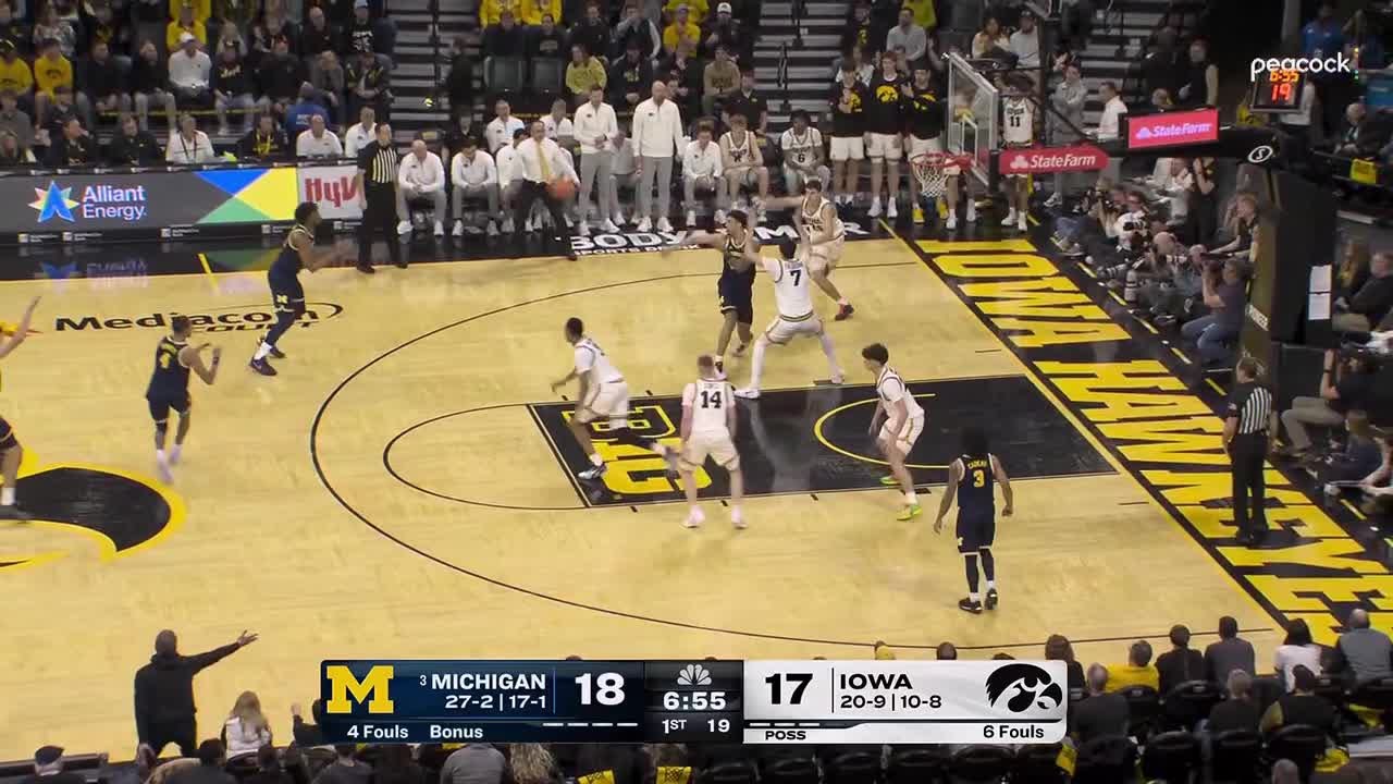 Morez Johnson Jr. Knocks Down Three vs. Iowa | Michgan Basketball