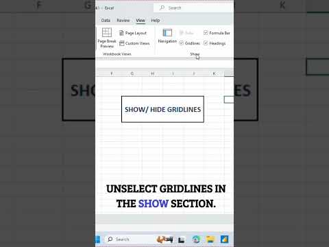 How to remove Gridlines in Excel | Hide/ show Gridlines in Excel #excel #excelshortcuts #exceltips