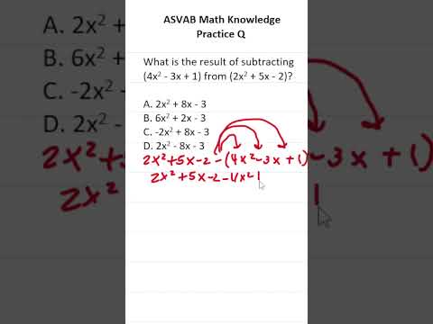 ASVAB/PiCAT Math Knowledge Practice Test Question: Subtracting Polynomials and Combining Like Terms