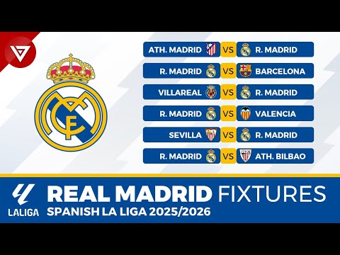 ⚪ REAL MADRID FIXTURES LA LIGA 2025/26 - Spanish La Liga Full Schedule Today