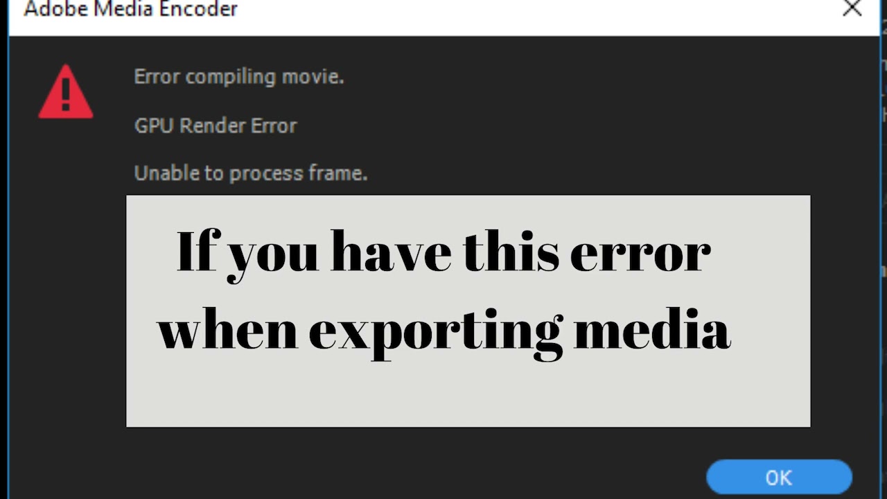 Adobe Premiere Pro: How to Fix "Error Compiling Movie, GPU Render Error Tutorial