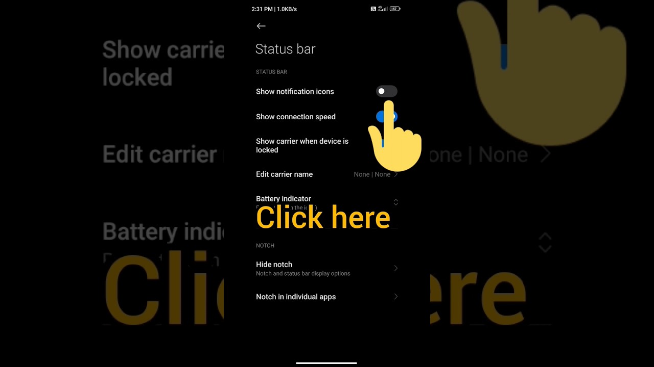 Show Notification Icons in Status Bar 📱