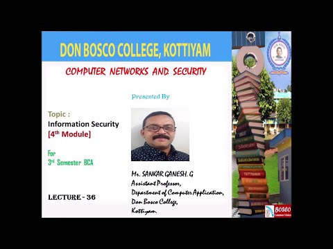 LECTURE β 36- COMPUTER NETWORKS AND SECURITY -INFORMATION SECURITY (MODULE-4) β BCA S3