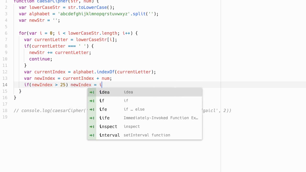 JavaScript Caesar Cipher for Interviews