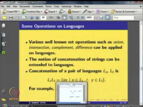 Mod-01 Lec-02 Alphabet, Strings, Languages