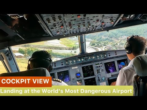Heart-Stopping Airbus A319 Cockpit View : Landing at the World's Most Dangerous Airport - Paro!!!!!