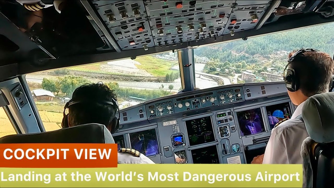 Thrilling Airbus A319 Landing at Paro Airport 🛬 – The World's Most Dangerous Airport!