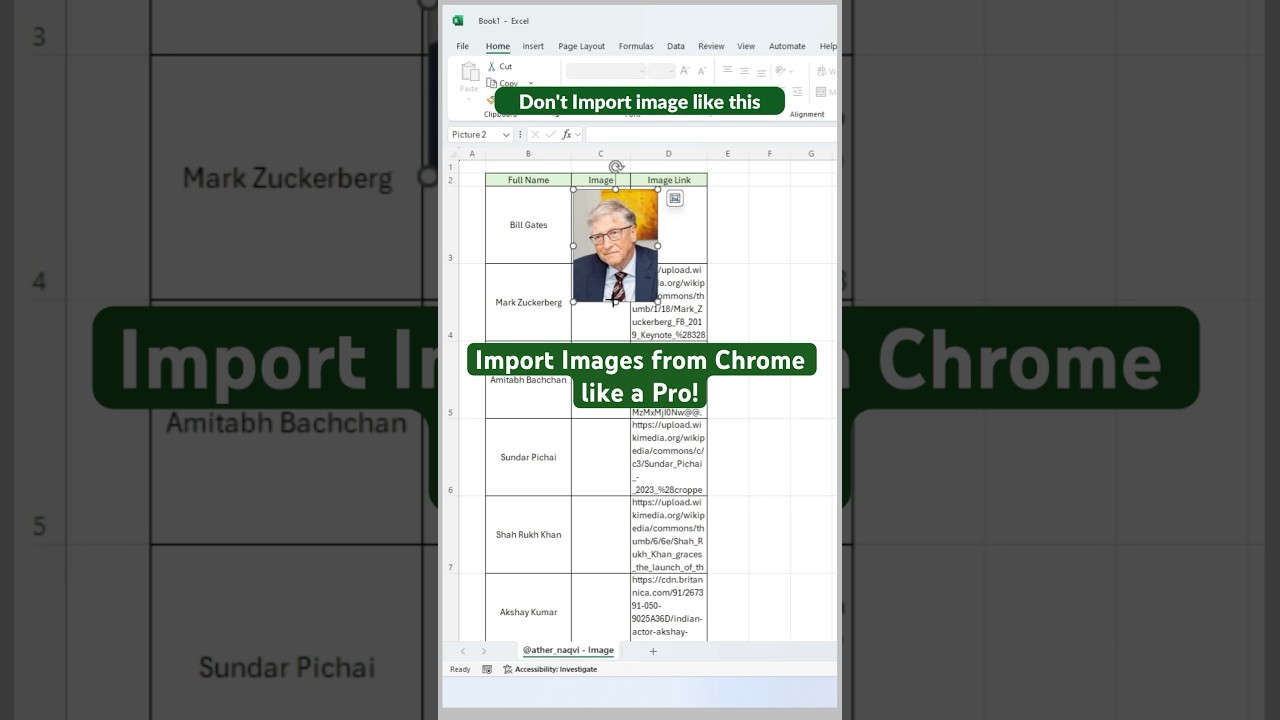 Excel IMAGE Function: Import Chrome Images Easily π
