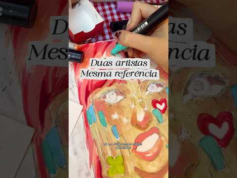 Duas artistas x 1 referência 🌸🎀💥🍒 #arte #art #desenho #sketch #sketchbook #shorts