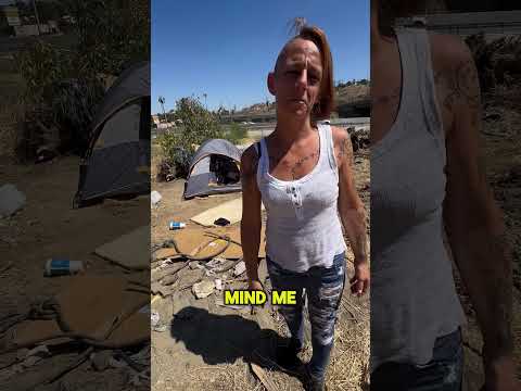 Homeless was leaving her tent then this happened #shorts
