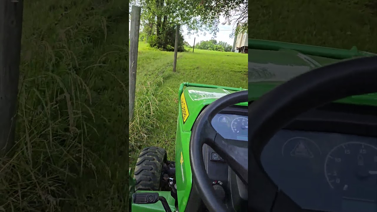 mowing with the john deere 1023e