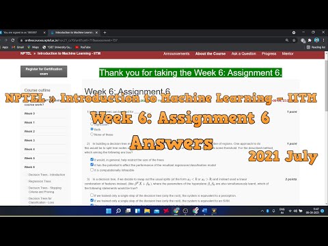 NPTEL » Introduction to Machine Learning – IITM Week 6: Assignment 6