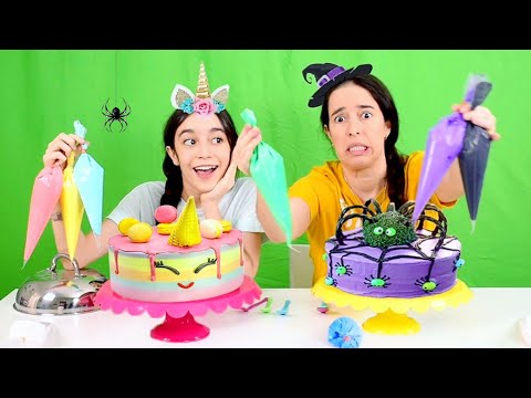 COLORINDO BOLO DE ANIVERSÁRIO COM 3 CORES ★ Desafio Decorando Bolo da minha Festa de 13 Anos em Casa