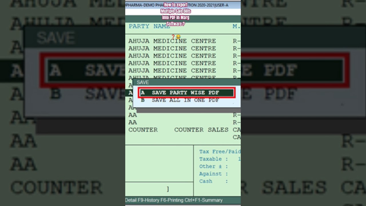 Easily Export Multiple Sale Bills to PDF in Marg Software π