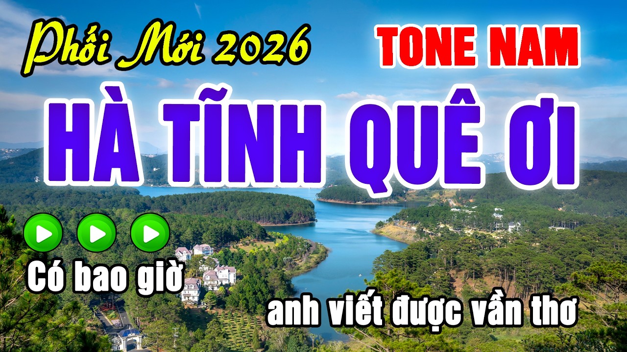 Karaoke Hà Tĩnh Quê Ơi Nhạc Sống Tone Nam | Beat Thanh Hà