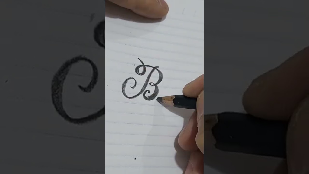 Como desenhar a letra B cursiva com lápis ✍️