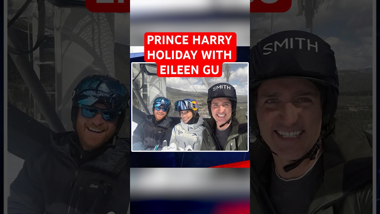 Shock as Prince Harry holidays with single American ski champ Eileen Gu & Justin Trudeau #royal