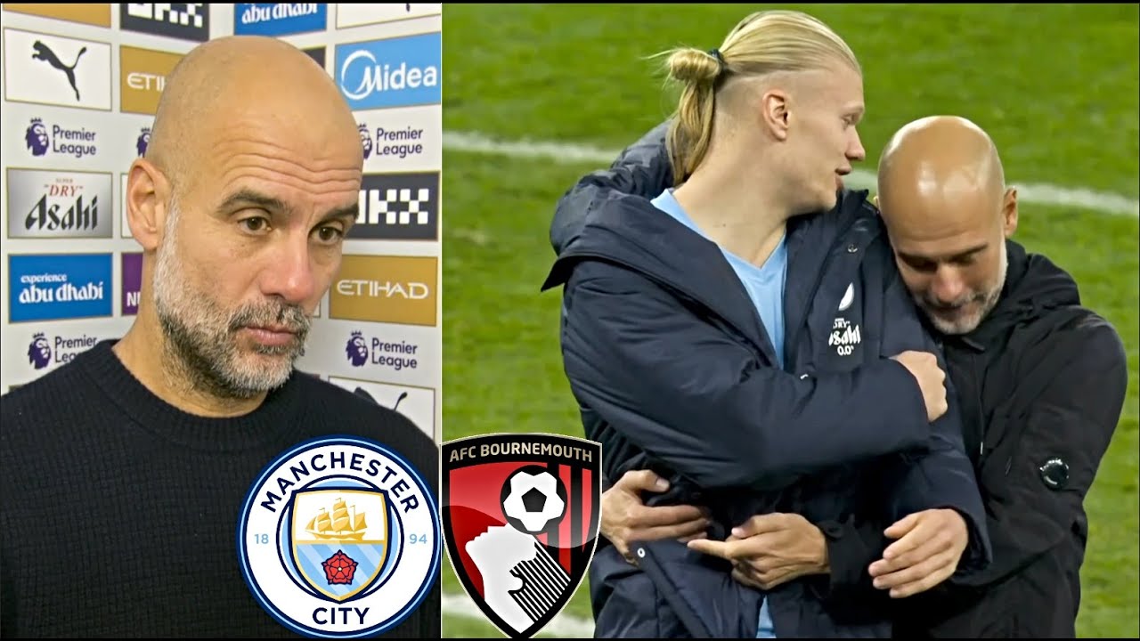 Pep Guardiola's Joyful Reaction & Haaland's Double Lead Man City to Victory vs Bournemouth ⚽